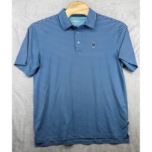 Straight Down Striped Polo Shirt Blue Striped Providence CC Men's Size XL